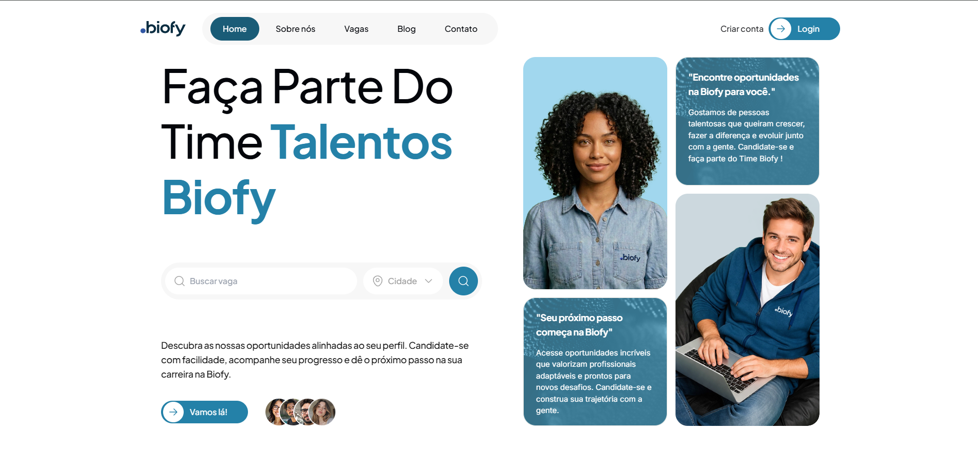 Capa do projeto Talentos Biofy | Plataforma de Recrutamento e Gestão de Vagas
